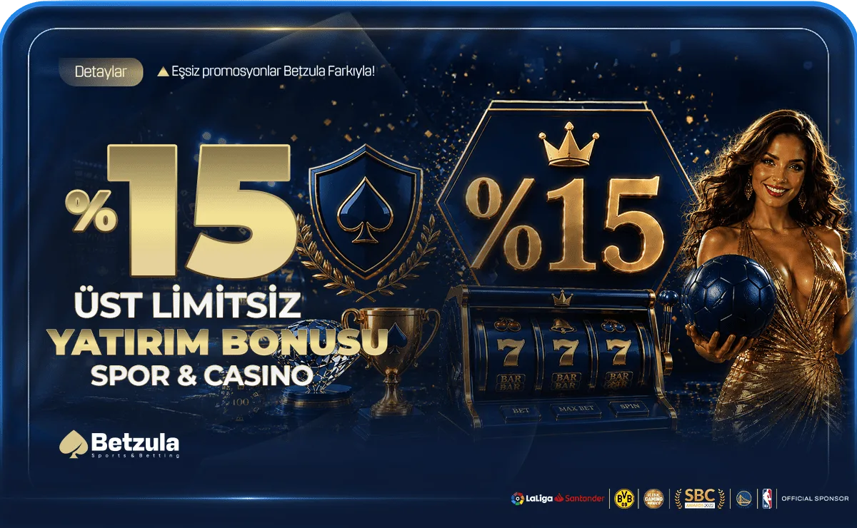 Betzula %15 Üst Limitsiz Spor ve Casino Yatırım Bonusu